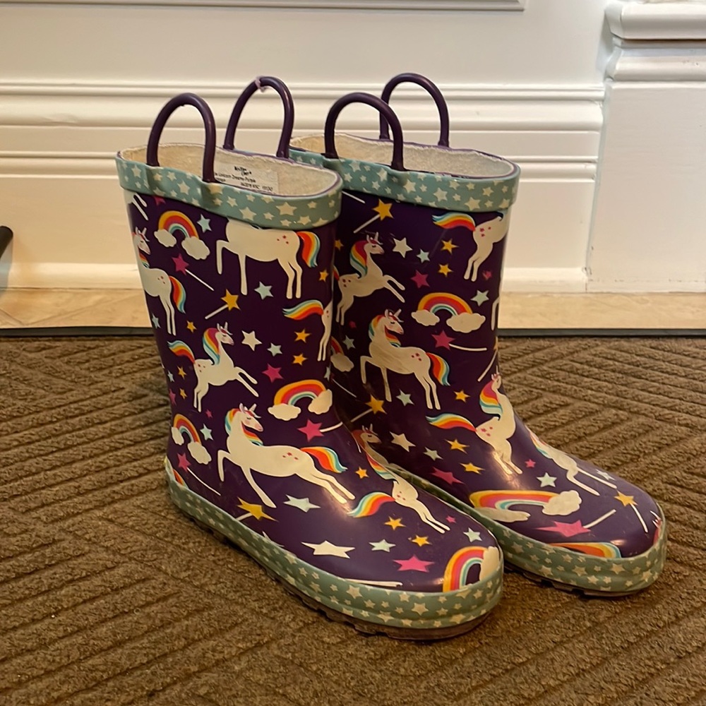 Purple unicorn Western Chief rain boots